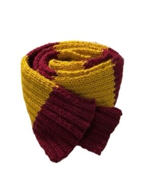Handmade Harry Potter Inspired Ribbed Knit Scarf | Gryffindor Red & Gold
